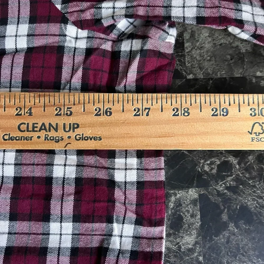 J Crew Women's Plaid Shirt Button Down Cotton Holiday Purple Classic Fit Large